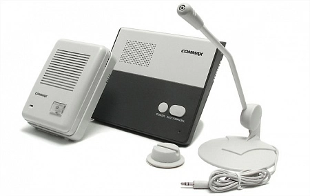 COMMAX HF-8CM/HF-4D Комплект переговорного устройства &quot;клиент-кассир&quot;, двусторонняя громкая аудиосвязь, подключение микрофона, 4-х проводное соединение, накладное крепление, расстояние подключения макс. 80м, диаметр кабеля 0.50мм, 15-24В/200мА (бп в компл